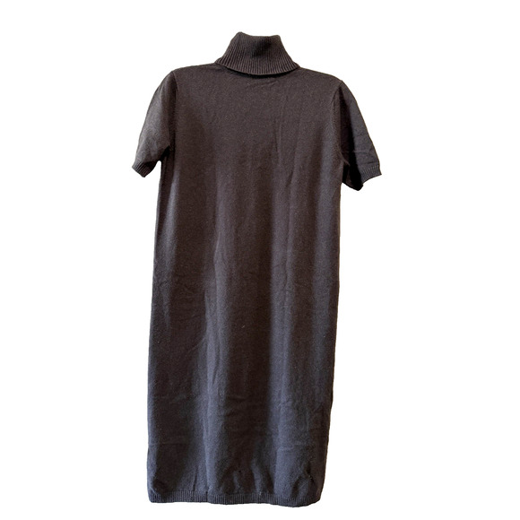 Malo 100% Cashmere Knee Length Fitted sweater Dress brown Italy Classic Sz-M - Picture 3 of 11